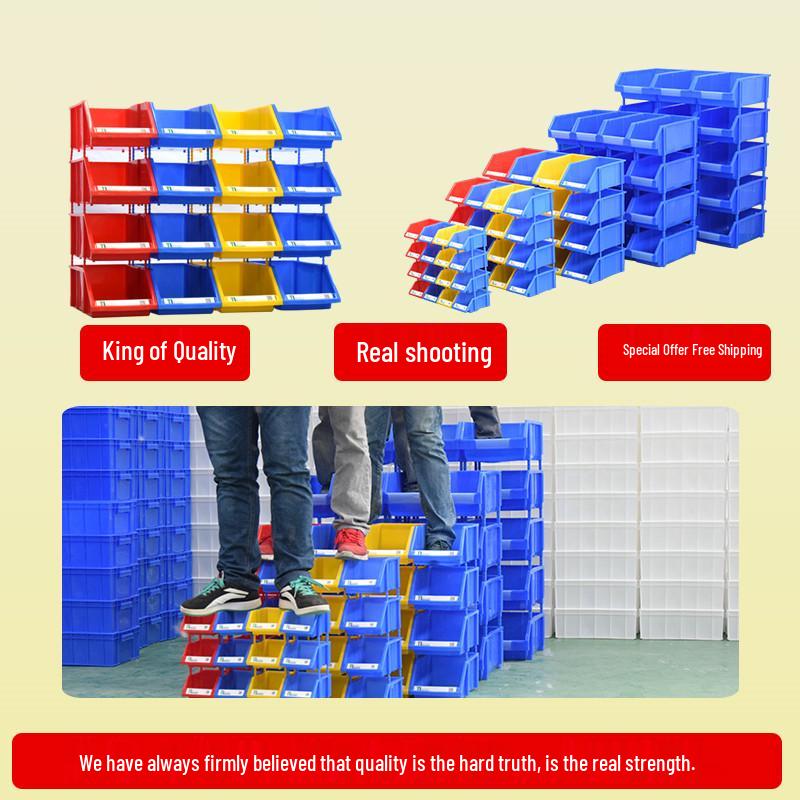 Thickened Modular Plastic Storage Box for Hardware & Electronic Components with Slanted Opening