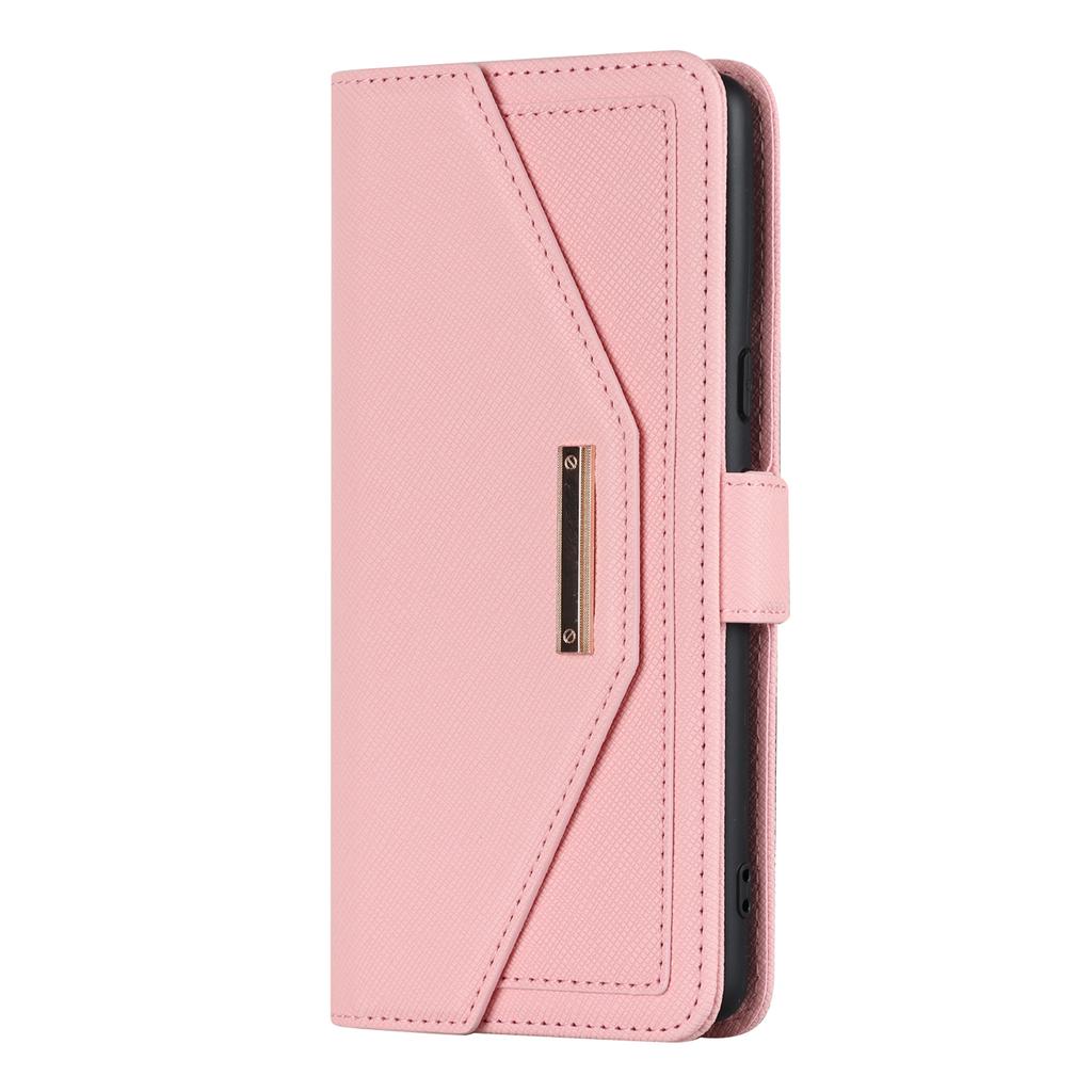 For Google Pixel 7 5G Stand Case Cross Texture PU Leather Wallet Phone Cover with Shoulder Strap/Makeup Mirror