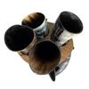 Medieval Authentic Ceremonial Viking Drinking Horn Set of 4 Wooden Stands Wood