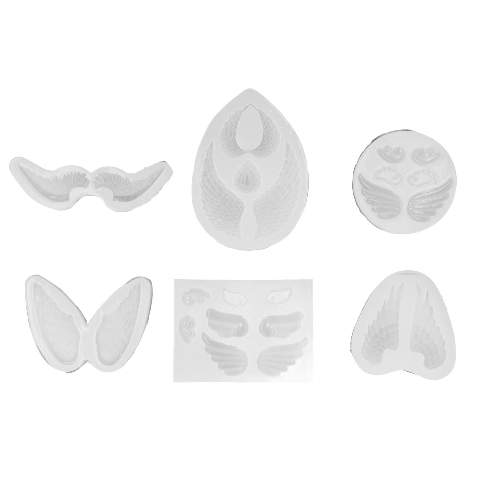 

6 шт. силиконовая форма в форме крыла ангела гибкая мягкая многоразовая прозрачная силиконовая форма для поделок своими руками
