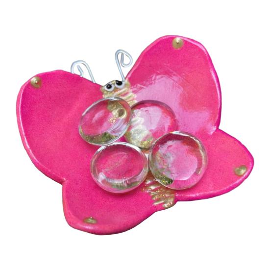 Bee Watering Station Butterfly Puddler with Glass Balls Decorative Hydration Station for Outdoor Garden Pollinators Safe Hydration