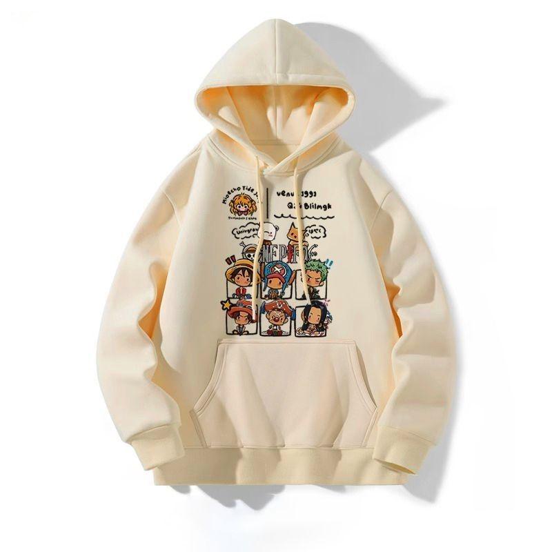 

2025 Unisex Trendy Cartoon Hooded Sweatshirt - Autumn/Winter Versatile Velvet Jacket 3XL (150-170 lbs)