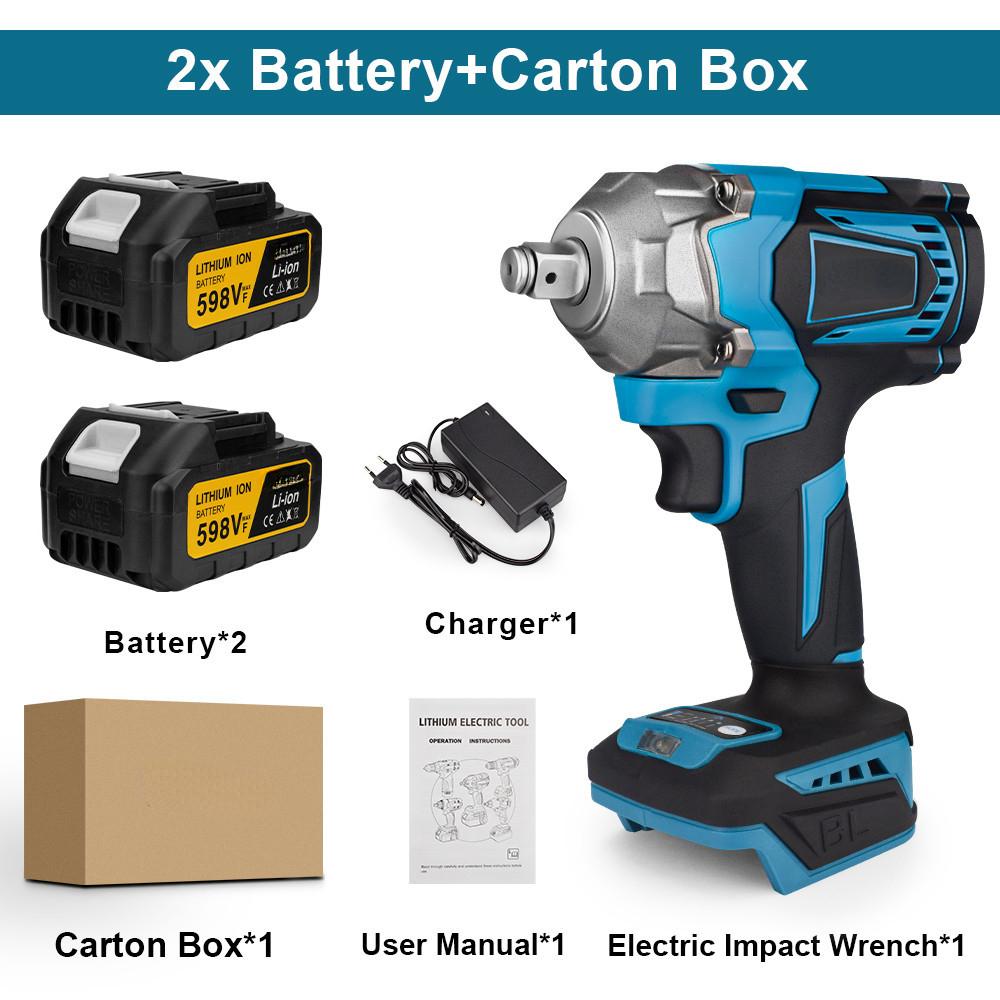 1200W 1/2 Inch Brushless Electric Impact Wrench Cordless Portable Electric Wrench Screwdriver Repair Power Tools