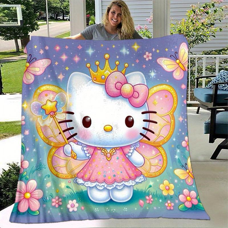1pc. Hello Kitty Fairy Princess Blanket - Perfect for Home, Office, Outdoor Use, Gift Idea, Suitable for Al