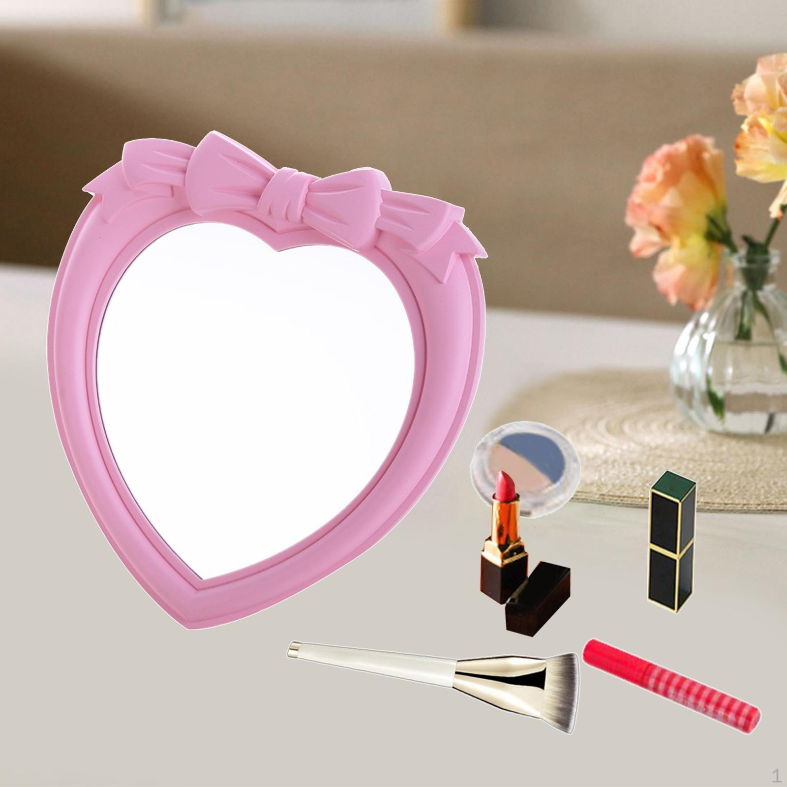 

Heart Makeup Mirror Bedroom Tabletop Vanity Mirror, Perfect Size, Durable розовый
