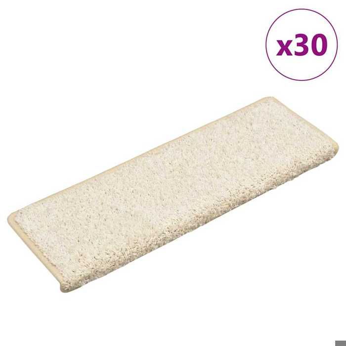 VidaXL Stair Treads 30 Pieces 65 X 21 X 4 Cm White Rectangular Edge 3365831