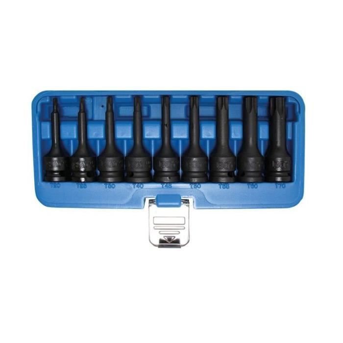 Set de tubulare cu capete de impact 12,5 mm (1/2") Profil T (pentru Torx Plus) T20 - T70 9 bucăți