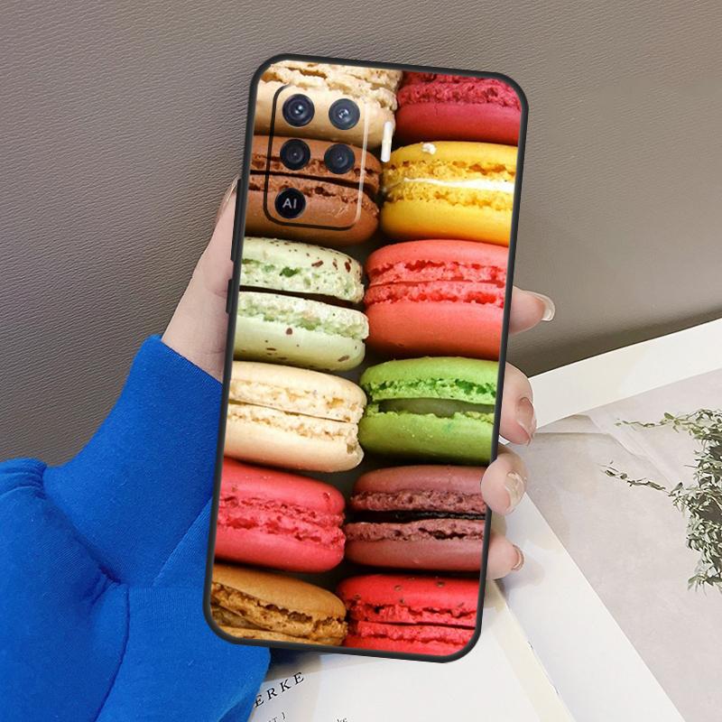 Macarons Cake Dessert Case For Oppo A77 A57 A17 A60 A80 A40 A74 A54 A94 A78 A98 A18 A38 A58 A96 A76 A16 A15 A5 Pro