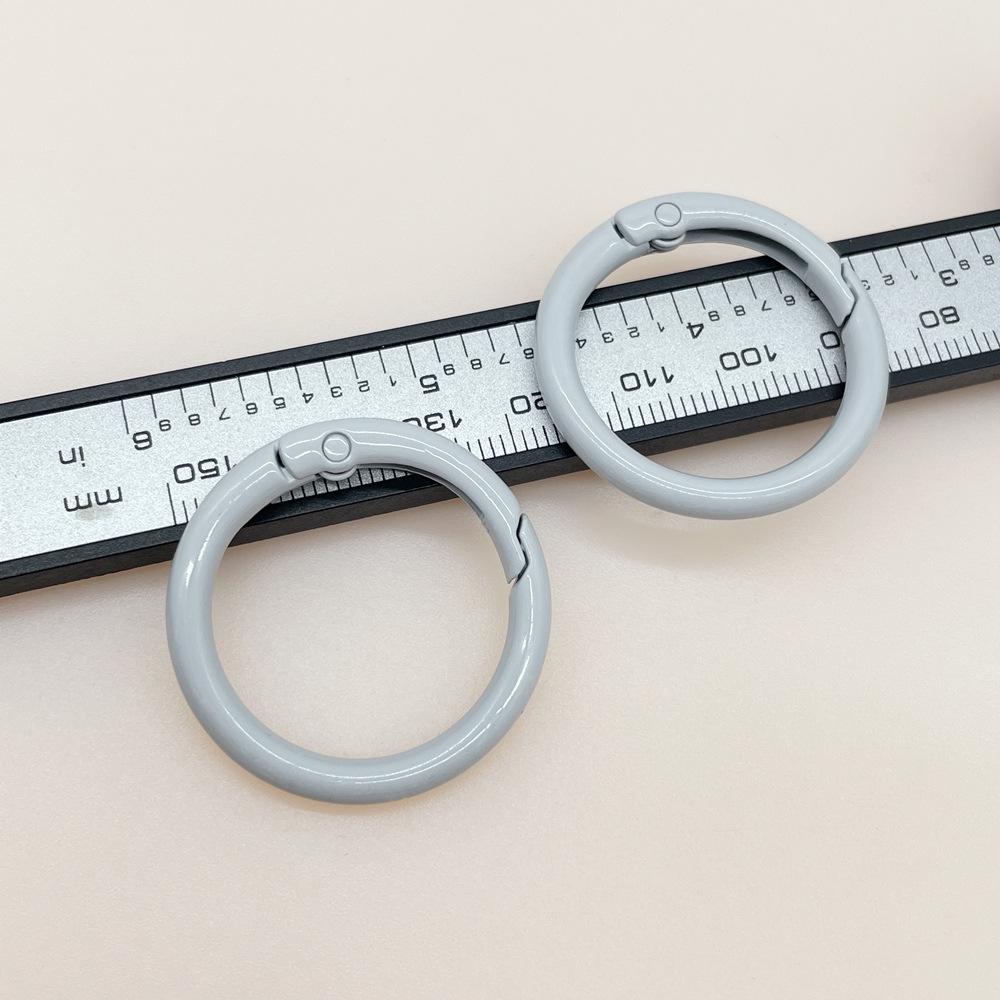 33mm Colorful Coil Spring Snap Buckle Luggage Bag Doll Keychain Ring Ornament
