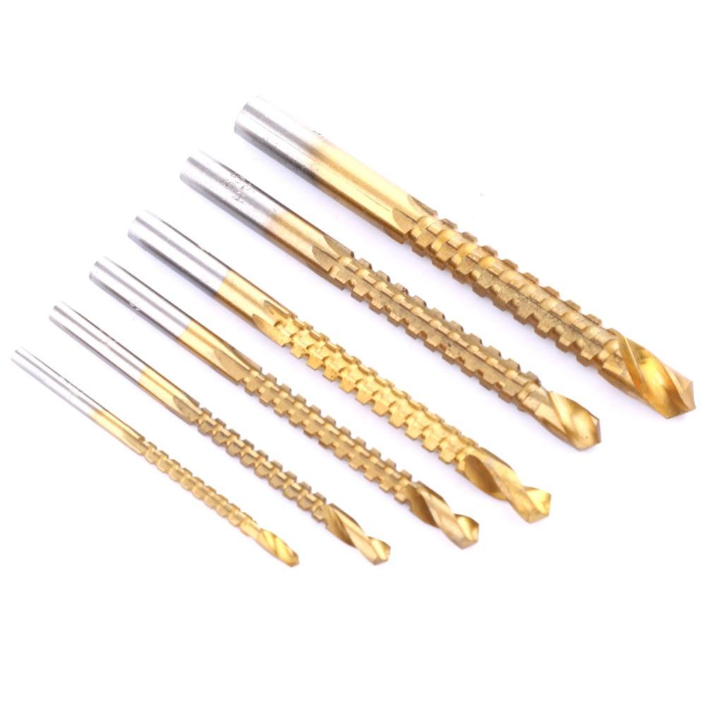 6pcs 3-8mm Drill Bit Set Serrated Drilling Hole Enlarging Tools Precision Twist Drill Bits  For Wood
