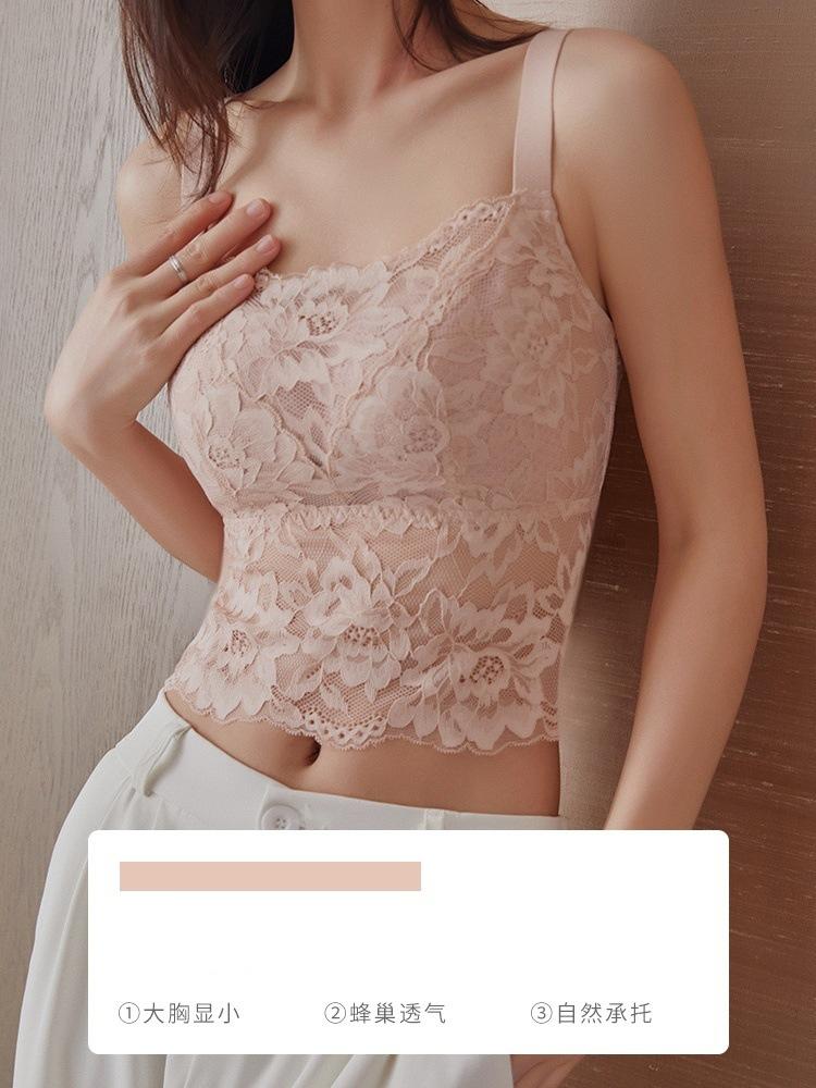 

Lace can be worn outside women s anti-light sexy back tube top bra thin large size bra 75BC