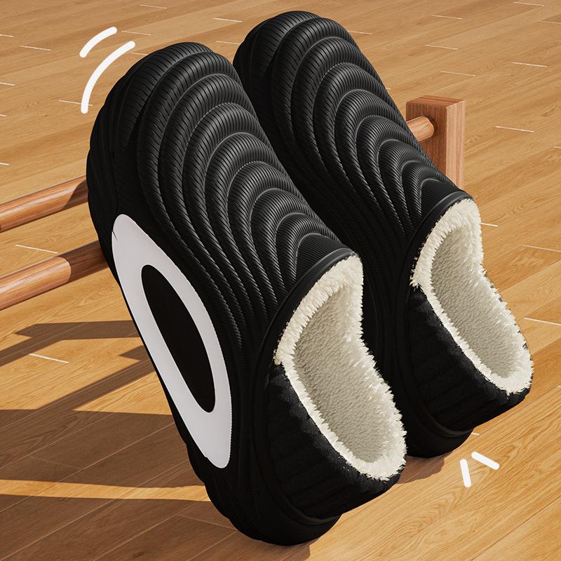 

Waterproof couple cotton slippers men s home slippers women s bag head soft bottom non-slip thickened warm autumn and winter 36-37