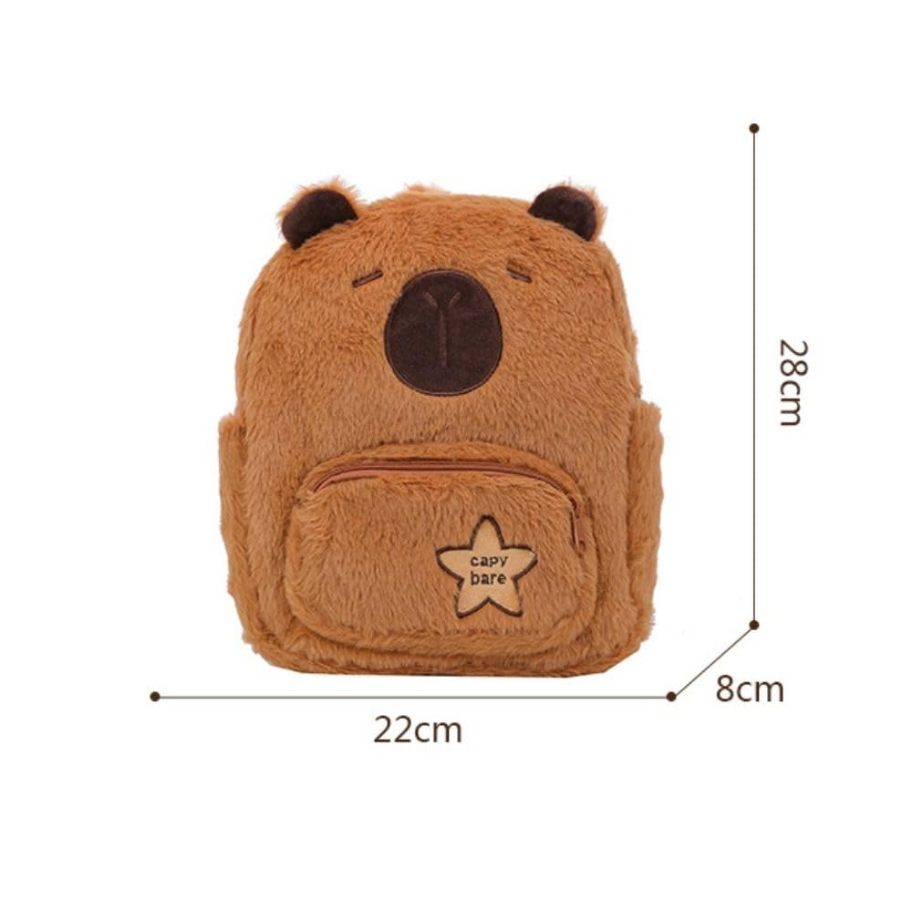 [EZBUYGO] Cute Capybara Plush Backpack for Women, Multi-Purpose Cartoon Funny Capybara Crossbody Bag, Large Capacity Tote Bag