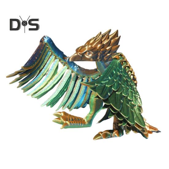 3D Printed Phoenix Figurine Movable Joints Colorful Bird Figure Articulated Animal Model Fidget Toy Home Office Desktop Decoration Ornament