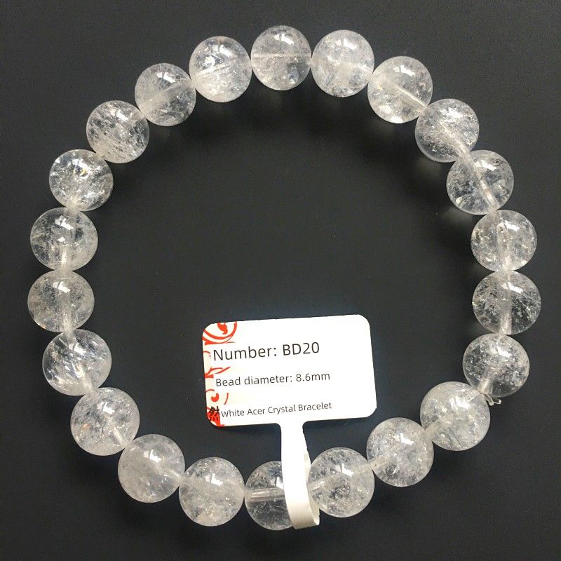 

Natural White Asse Bracelet Crystal Transparent White Popcorn Bracelet Ice Transparent Bracelet Men and Women Jewelry Gift One Thing One Picture Bright yellow(BD20 diameter: 8.6mm)
