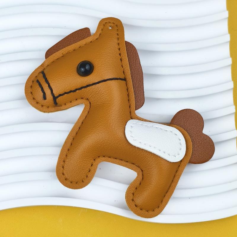 Year of the Horse, leather pony keychain pendant, simulated leather pony pendant, there will be money soon, trendy bag pendant.