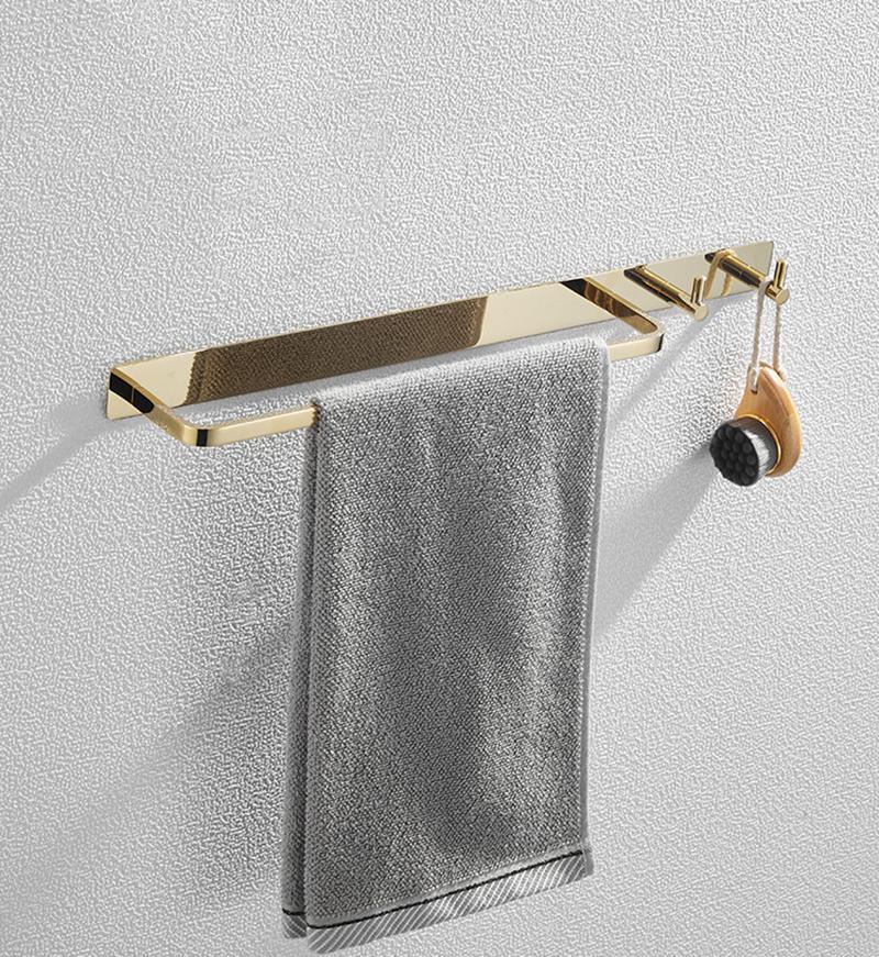 Gold/Black Gold Bathroom Towel Bar Brass Shower Wall Hanging Towel Rack Toilet Bath Towel Rack Rack Towel Hanger Hook Chrome