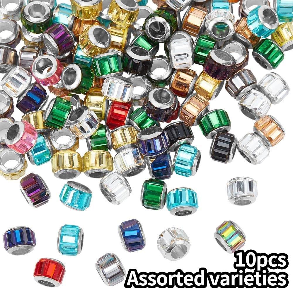 

10/30/60 разноцветных бусин из смолы с крупными отверстиями, бусины для поделок случайных цветов, декоративные бусины, браслеты своими руками, ожерелья, брелки, аксессуары для украшений 10pcs