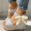 INS Spitze Freizeit Frauen Keile Mit Hohen Absätzen Frauen Schuhe Sommer Sandalen Partei Plattform High Heels Schuhe Frau