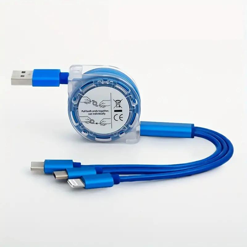 3 In 1 USB Cable For Lightning Type C Micro USB Fast Charging Cable For iPhone Android Phones Quick Charge