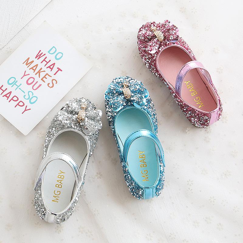 Prinzessin Kinder Mädchen Party Glänzende Flache Schuhe Anti-Rutsch Weiche Kinder Pailletten Niedriger Absatz Schuhe Geburtstag Urlaub Freizeit Schuhe H06224