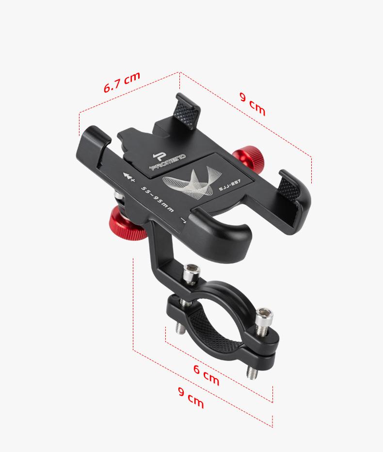 PROMEND Aluminium Fahrrad Handyhalter Lenkerhalter 360° Drehung Stabil Langlebig Bezahlbar Fahrrad Handyhalter für das Radfahren