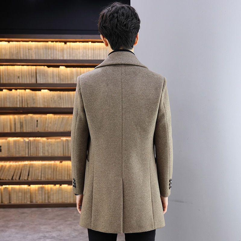 Men's Mid-Length Wool Coat: Autumn/Winter Korean Style Casual Trench Jacket
