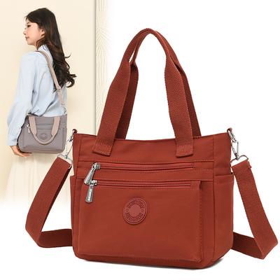Dames Schoudertas Nylon Grote Capaciteit Crossbody Tas Lichtgewicht Meerdere Vakken Moeder Tas