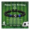 Stretchy Football Fan Bracelet Colored Glass Beads Elastic Rope Comfortable Design Sports Theme Jewelry Accessory