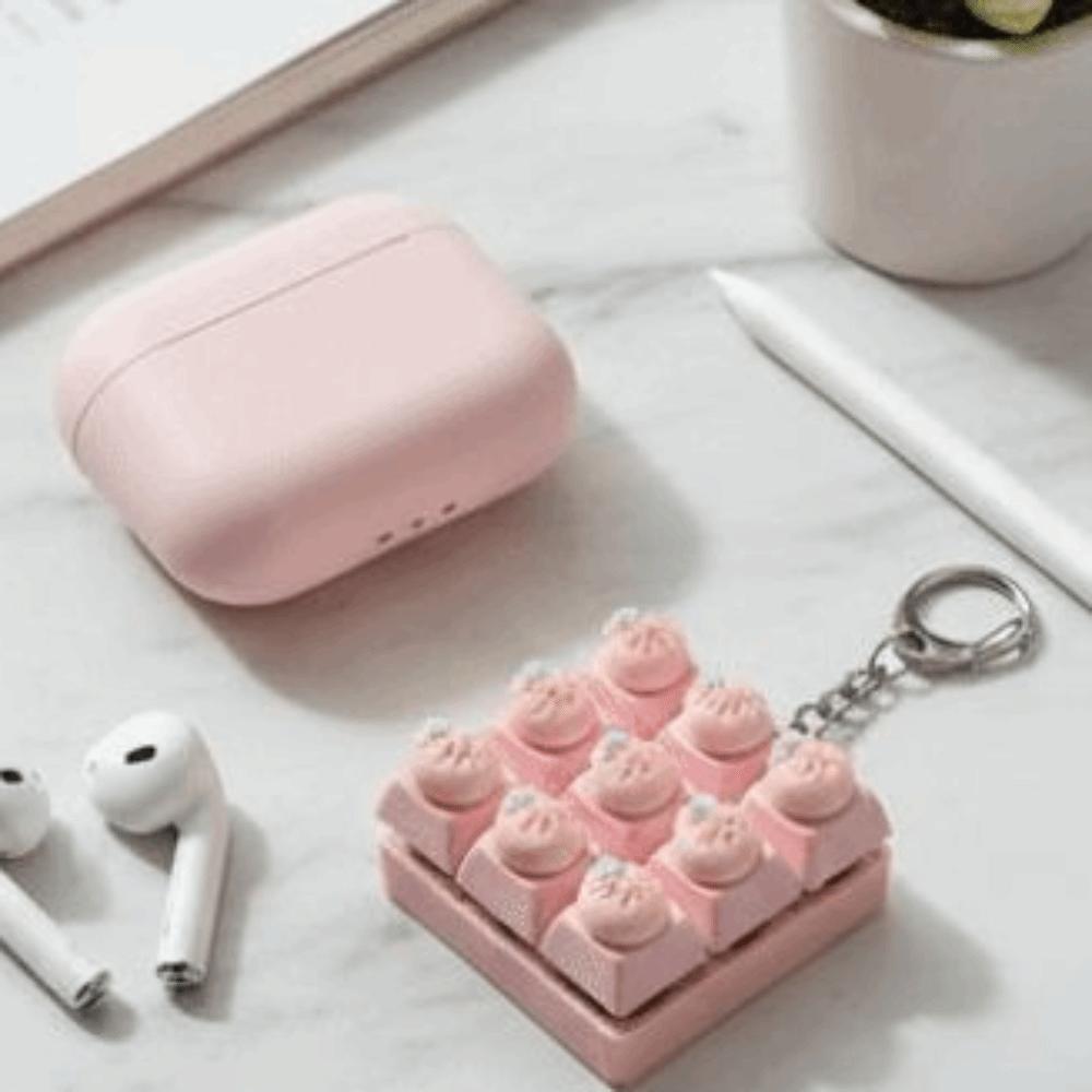 9 Button Keyboard Fidget Toy Dumpling Mini Keyboard Keychain Accessories Gift