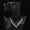 Fashion Bridal Jewelry Necklace Earrings Set Bright Rhinestone Clavicle Necklace Ladies Jewelry
