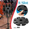 8-fack Multi Mikrofonställ Avtagbara Mikrofoner Förvaringsorganisatör Mics Organisera & Visa Hållare Mikrofontillbehör