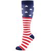 New Elastic Men and Women Straight Compression Sport Socks Flag Stars Pattern Striped Socks Running Outdoor Knee High Socks