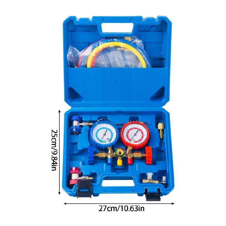 Air Condition Gauge Coolant Manifold Gauge Manometer Conditioning Gauge Tool for R134a R22 R404 R407 R410