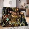 Custom 1pc Golden Warrior's Might Blanket, Soft And Comfortable Blanket, Casual Warm, Camping Travel Blanket, Birthday Gift Q91395