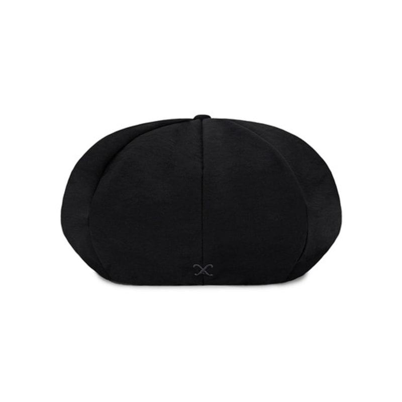 VARZAR VA Curved Logo Easy Fit Newsboy Cap Black