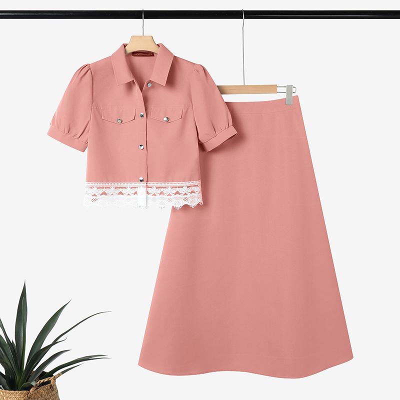 ZANZEA Dámské letní dvoudílné oblekové soupravy s krátkým rukávem a dlouhou sukní