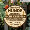 2D Flat, 1pc, German Funny Dog Sign Aluminum Pet Decor, Verrückte Hunde Leben Hier, Retro Wall Decor, Bedroom Door Decor, Outdoor Plaque & Wall Art