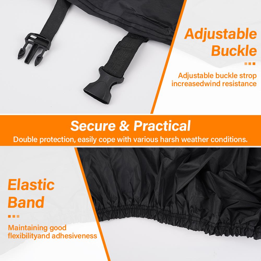 210D Oxford Motorcycle Cover 6 Reflective Strips Uv Protective Outdoor Indoor Scooter Wear-Resistant Cover All Season