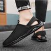 Men's Sandals Summer Hollow Men Shoes Breathable Mens Slip-On Beach Shoes Soft Sole Lazy Mesh Shoes Man Casual Sport Sandal