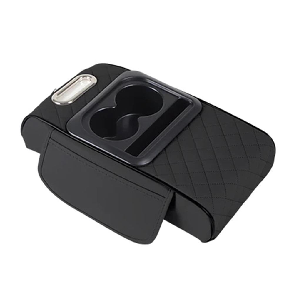 Elbow Support Car Arm Rest Cushion with Cup Holder Tissue Box Armrest Heightening Pad Comfortable Non-slip