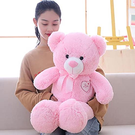 MIXUS Urs de pluș mareUrsuleț de plușPernă de pluș îmbrățișabilăJucărie de pluș extra mareCadouSărbătoareDecor magazinCadou pentru copiiCadou de ziua de naștere (Roz, 120 cm)
