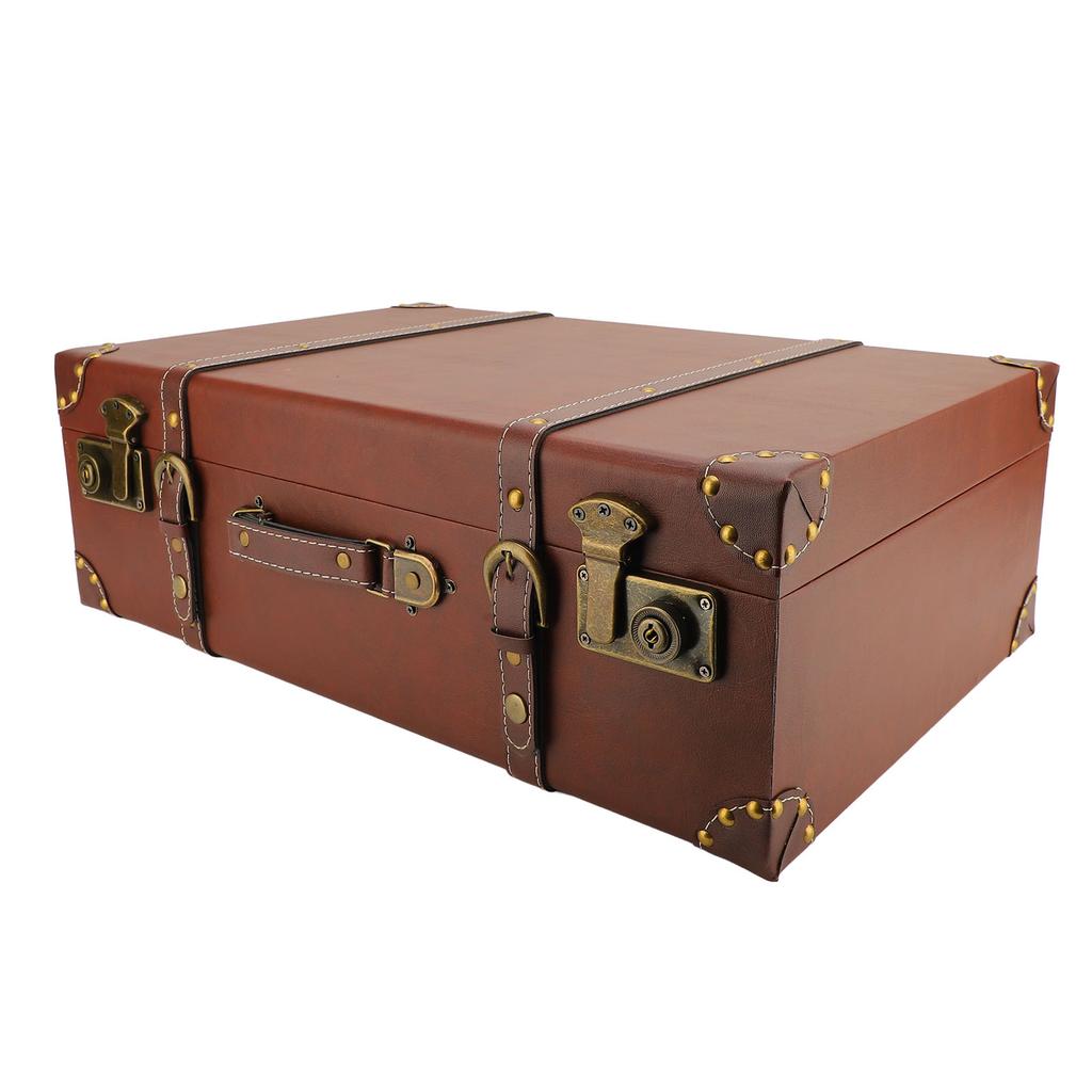 Retro Suitcase Large Capacity Mini Delicate Vintage Storage Box for Home Travel Go Out