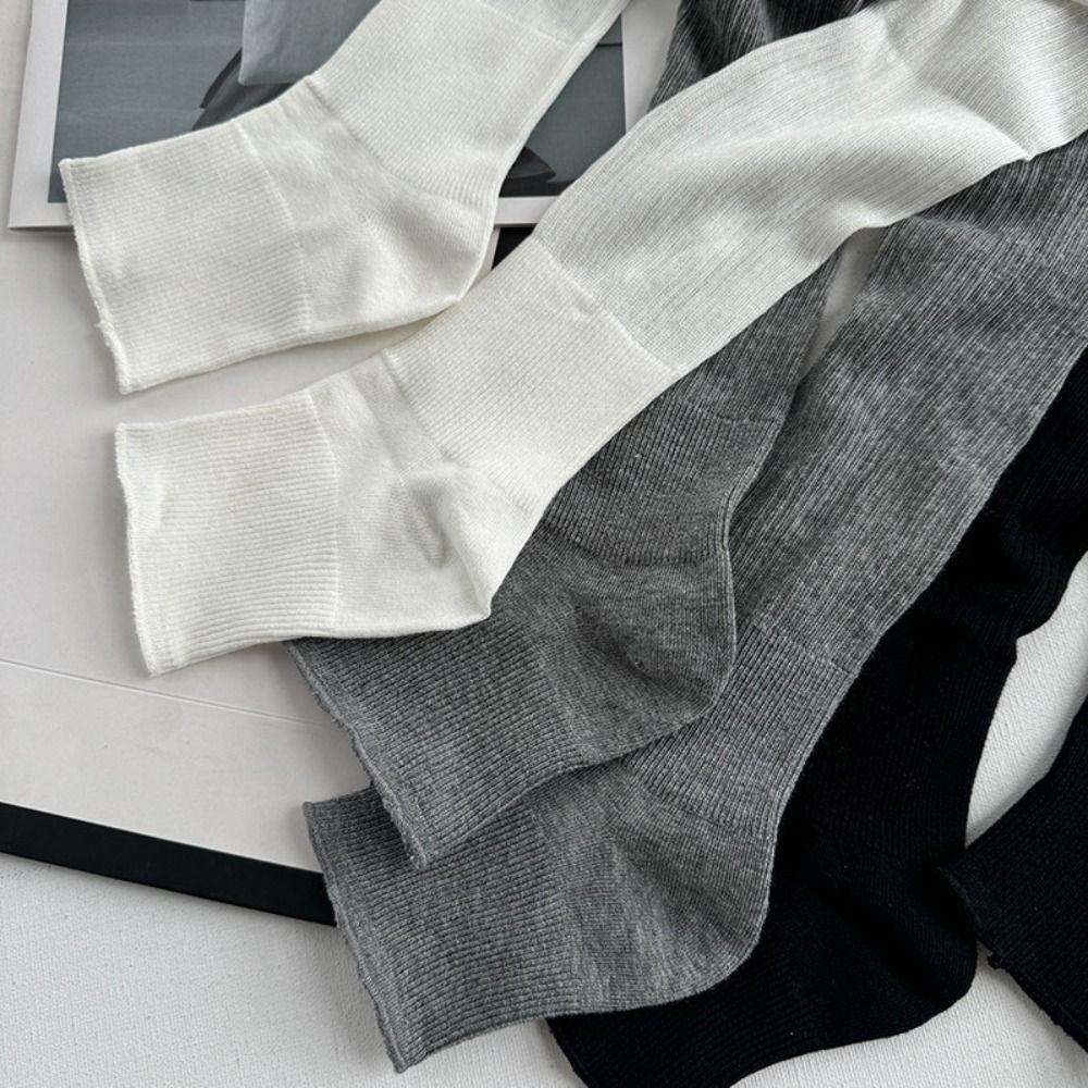 Solid Color JK Calf Socks Ultra-Thin Mid-tube Stocking All Match Knee High Socks  Streetwear