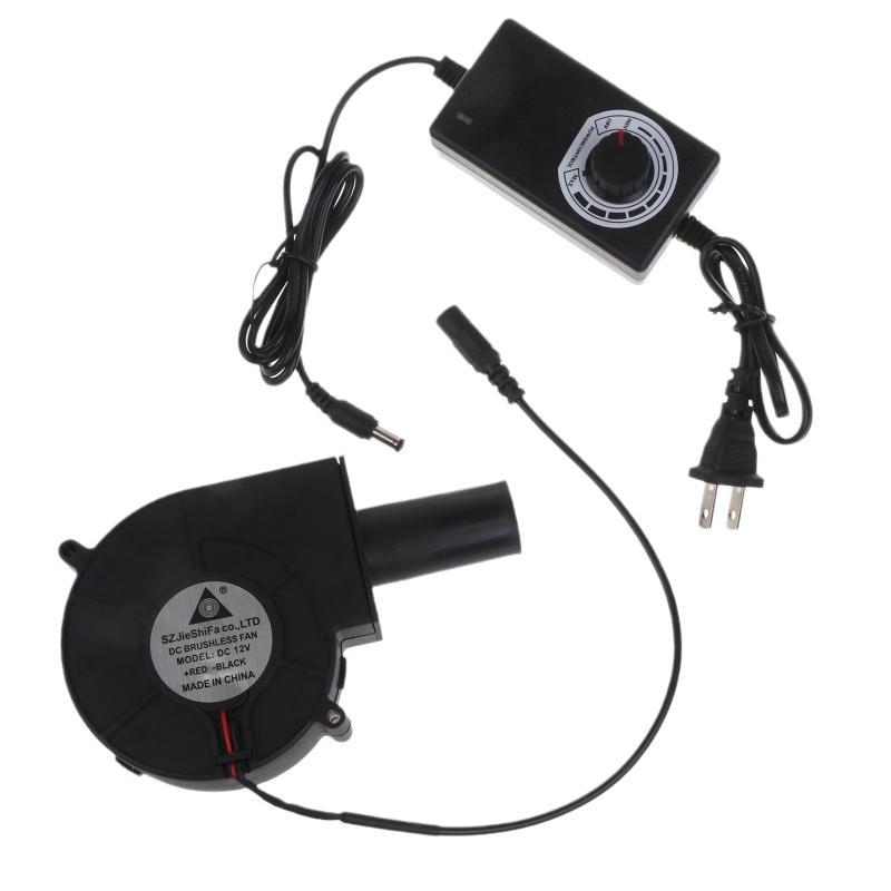BBQ Fan PWM Air Blower 97x97x33mm 12V 2A Large Air Powered Fan with Speed Control for Camping Trip BBQ