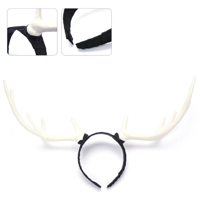 Antlers Headband Halloween Elk Headwear for Halloween Party Wear Deer Horn Hair Band Christmas Headpiece Party Supplies