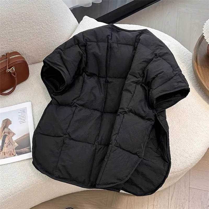 Women Autumn Winter Vintage Waistcoat V-Neck Casual Short Sleeve Jacket