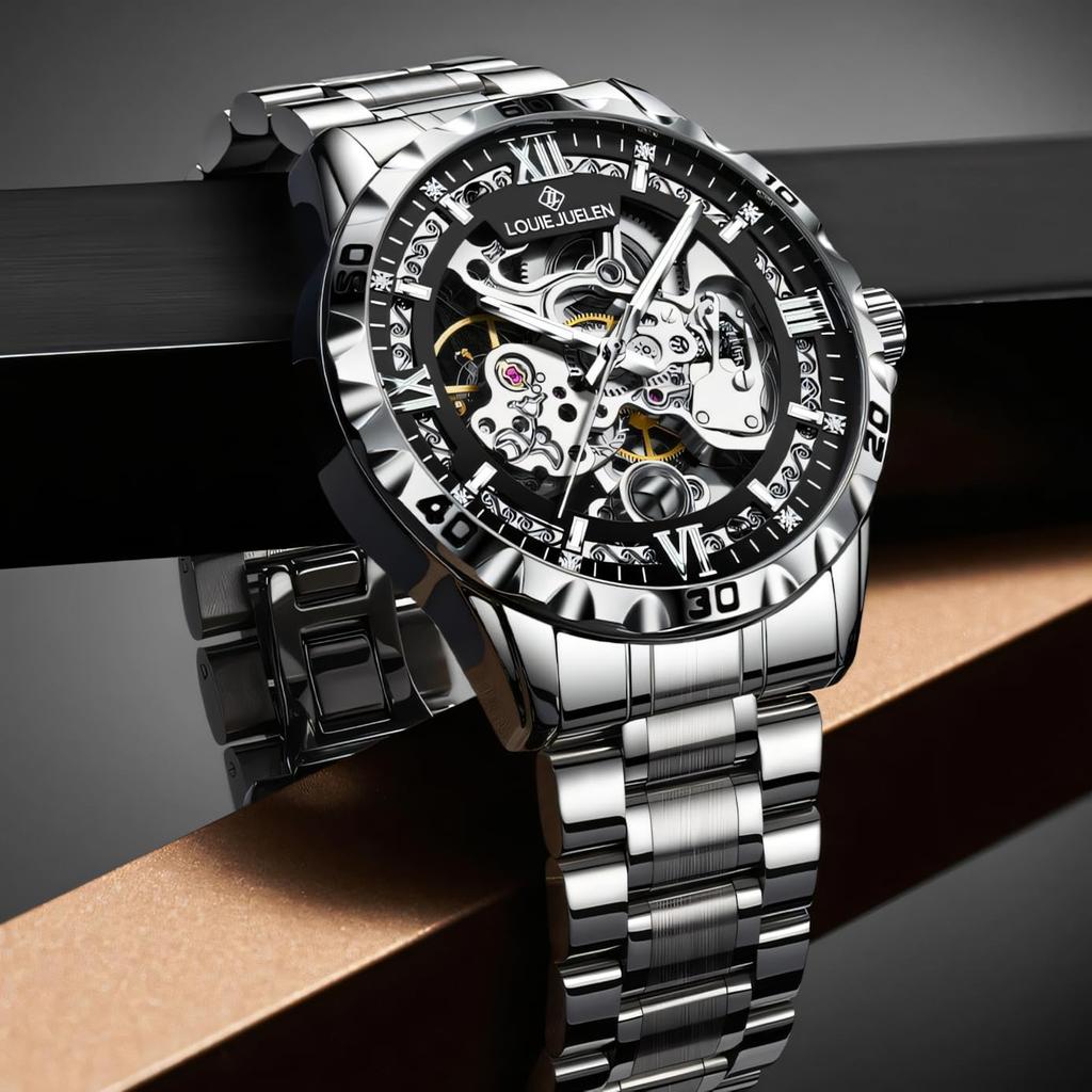 Hollow Skeleton Men's Mechanical Wristwatches Fashion Luminous Watch Men Business Waterproof Automatic Watch For Men