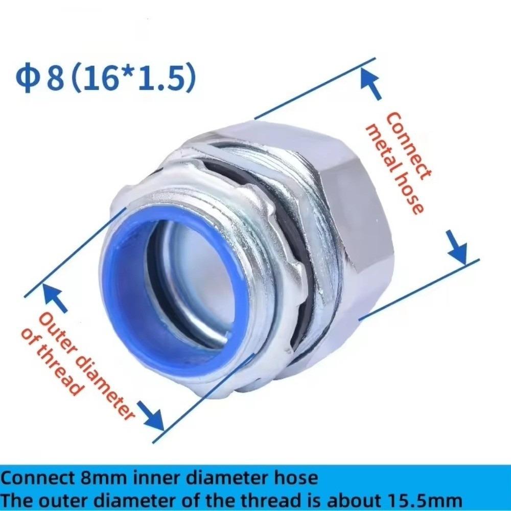 Plastic Coated Threaded Corrugated Pipe Connector Galvanized Wear Resistant Hose Joint Hexagon Head Threaded