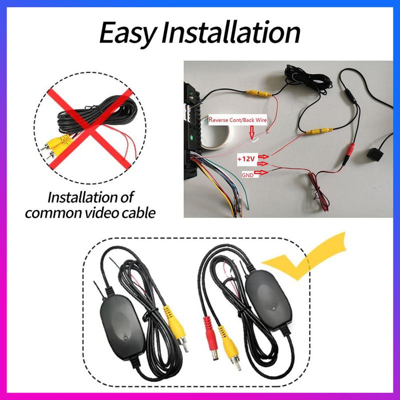 12V 24V Reverse Parking Backup CAM Car Rear View Camera Wireless Wiring Kit 2.4GHz Vehicle Cameras Wireless Transmitter/Receiver